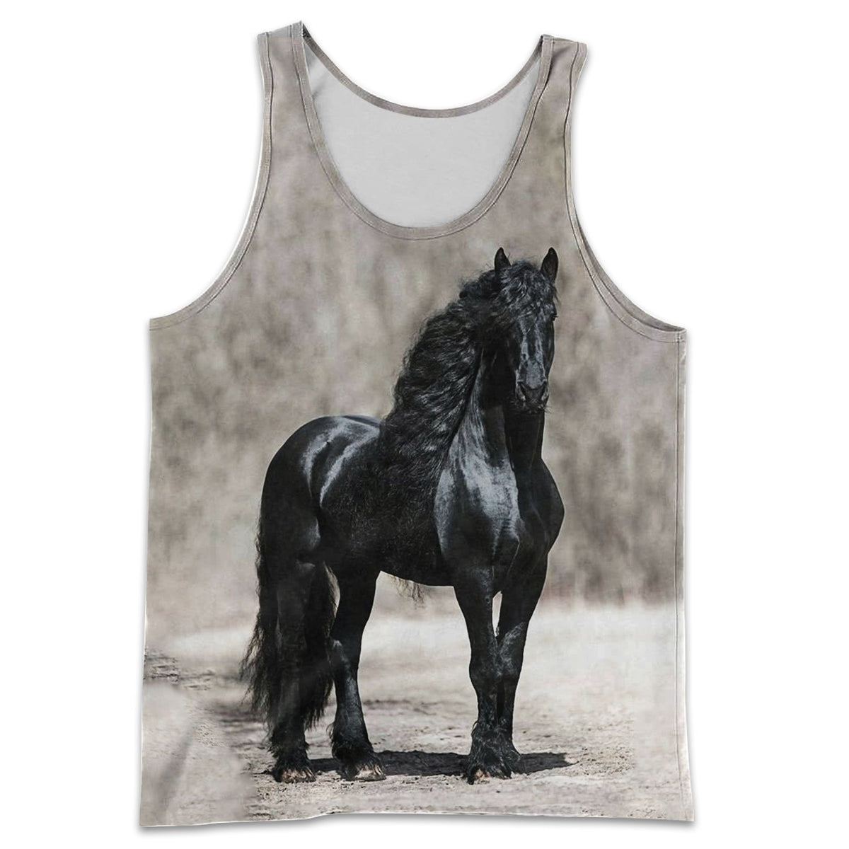 3D All Over Printed Black Horse Shirts-Apparel-HP Arts-Tank Top-S-Vibe Cosy™