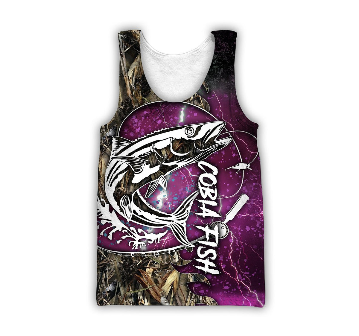 Cobia Fishing camo all over printed shirts for men and women purple color TR251202 - Amaze Style™-Apparel