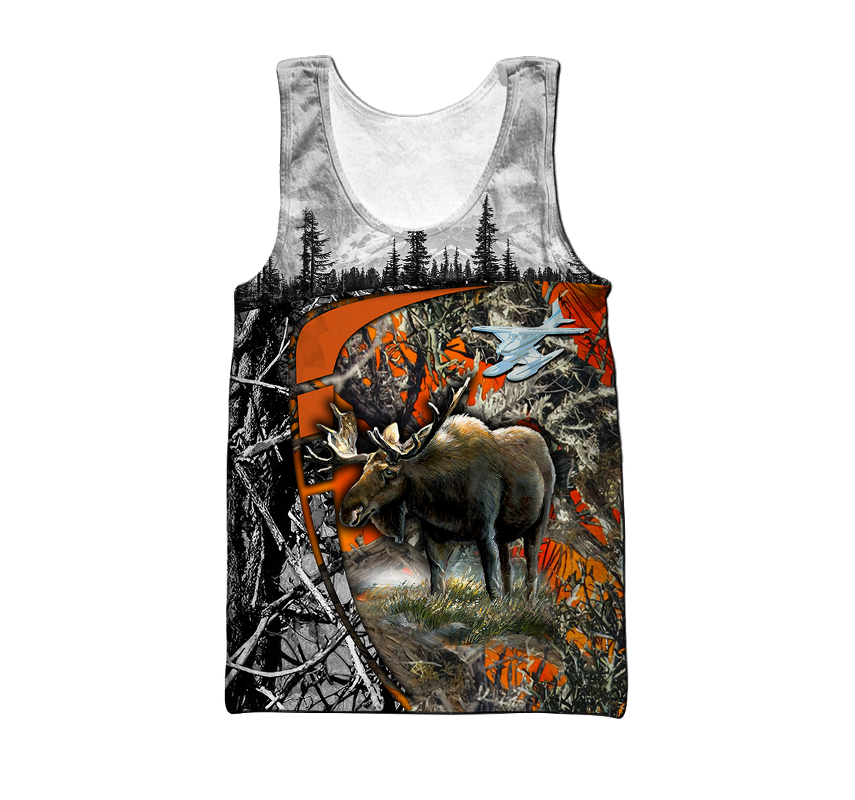 Moose Hunting Camo 3D Over Printed Unisex Deluxe Hoodie ML