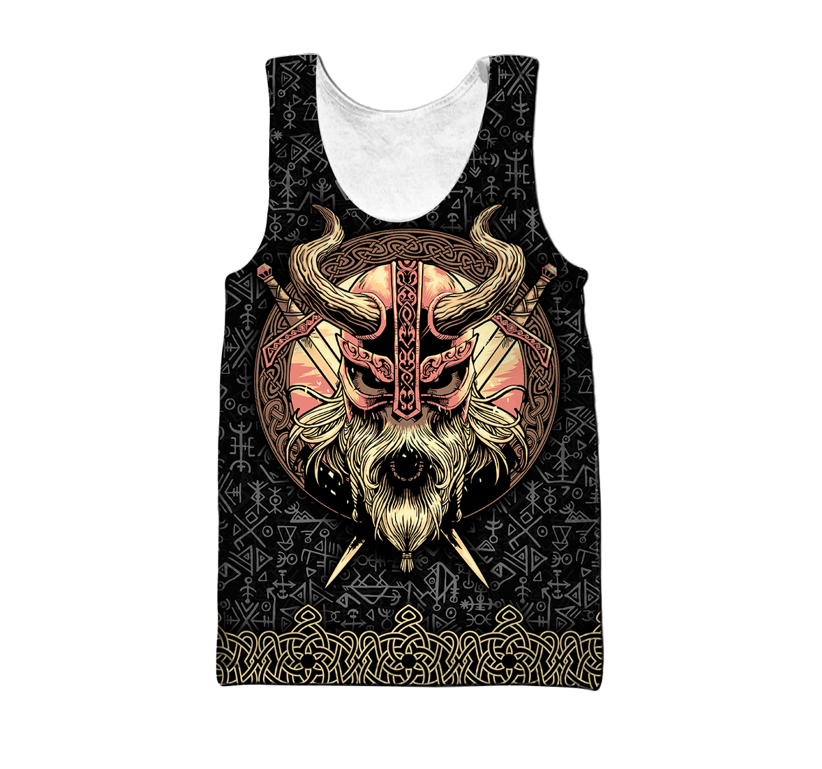 Love Skull Viking 3D all over printed for man and women QB06062004-Apparel-PL8386-Tank Top-S-Vibe Cosy™
