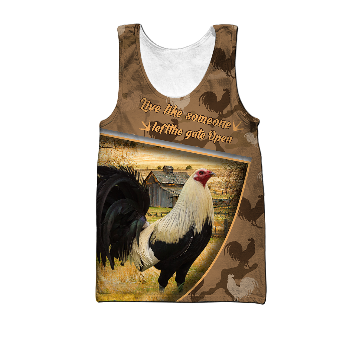 Rooster All Over Printed Unisex Deluxe Hoodie ML
