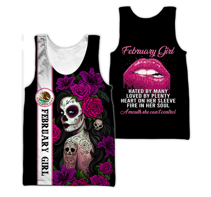 February Girl Customize Name 3D All Over Printed Shirts For Women MH10112002
