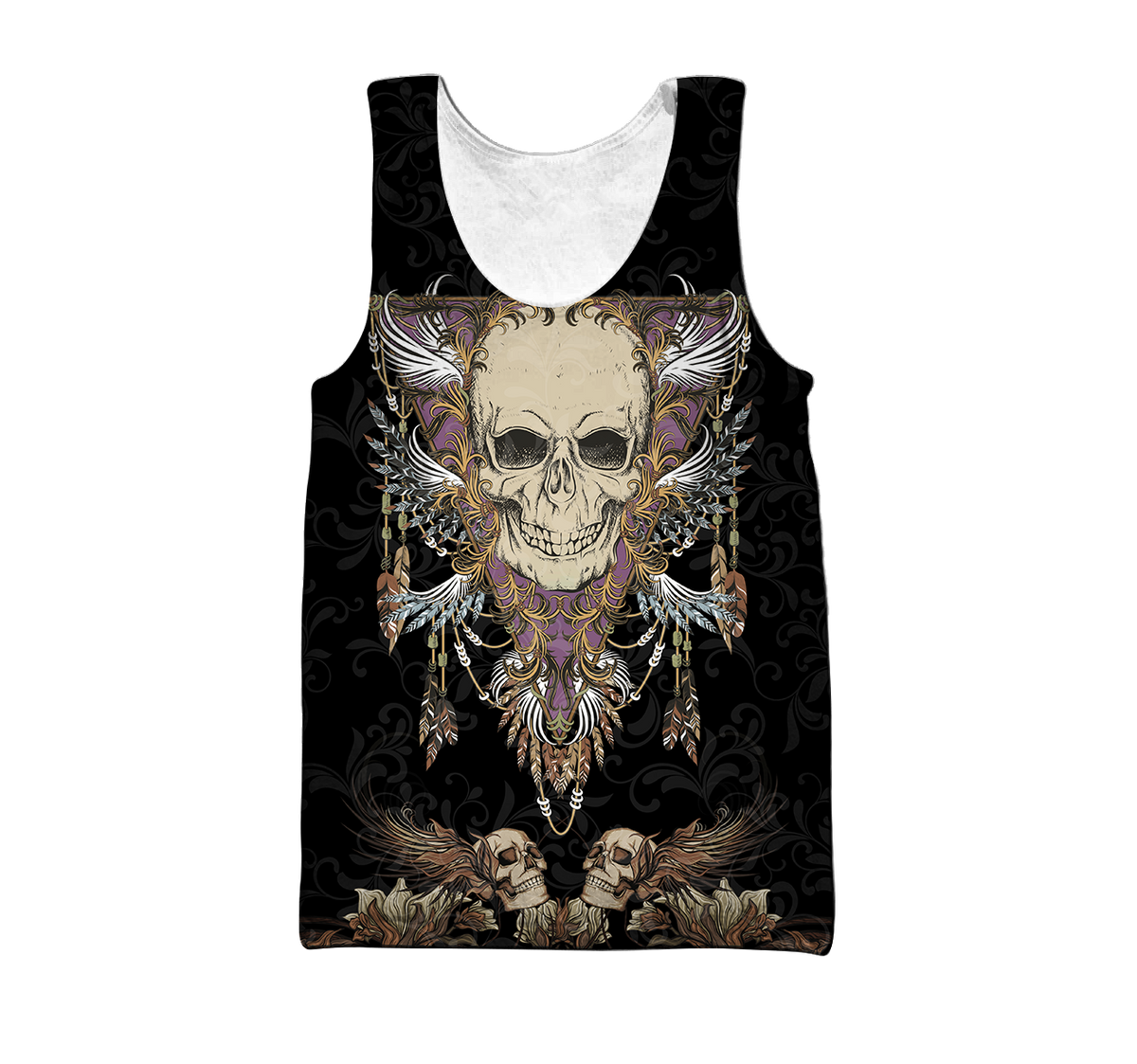 Love Skull 3D all over printed for man and women QB06102003-Apparel-PL8386-Tank Top-S-Vibe Cosy™