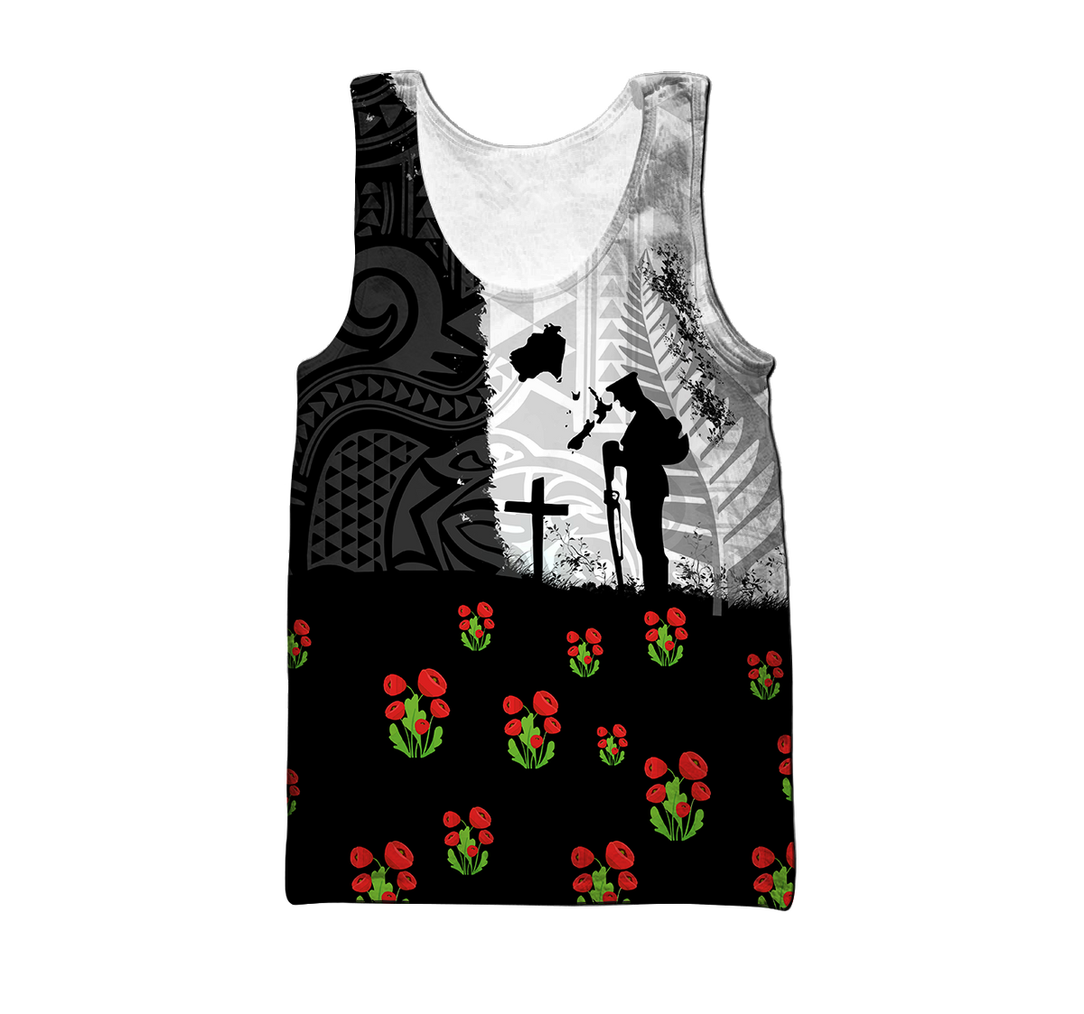 Anzac day new zealand australia lest we forget 3d all over printed shirt and short for man and women-Apparel-PL8386-Tank top-S-Vibe Cosy™