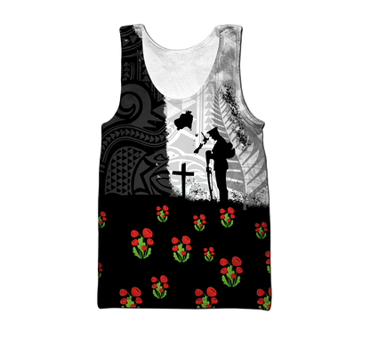 Anzac day new zealand australia lest we forget 3d all over printed shirt and short for man and women-Apparel-PL8386-Tank top-S-Vibe Cosy™