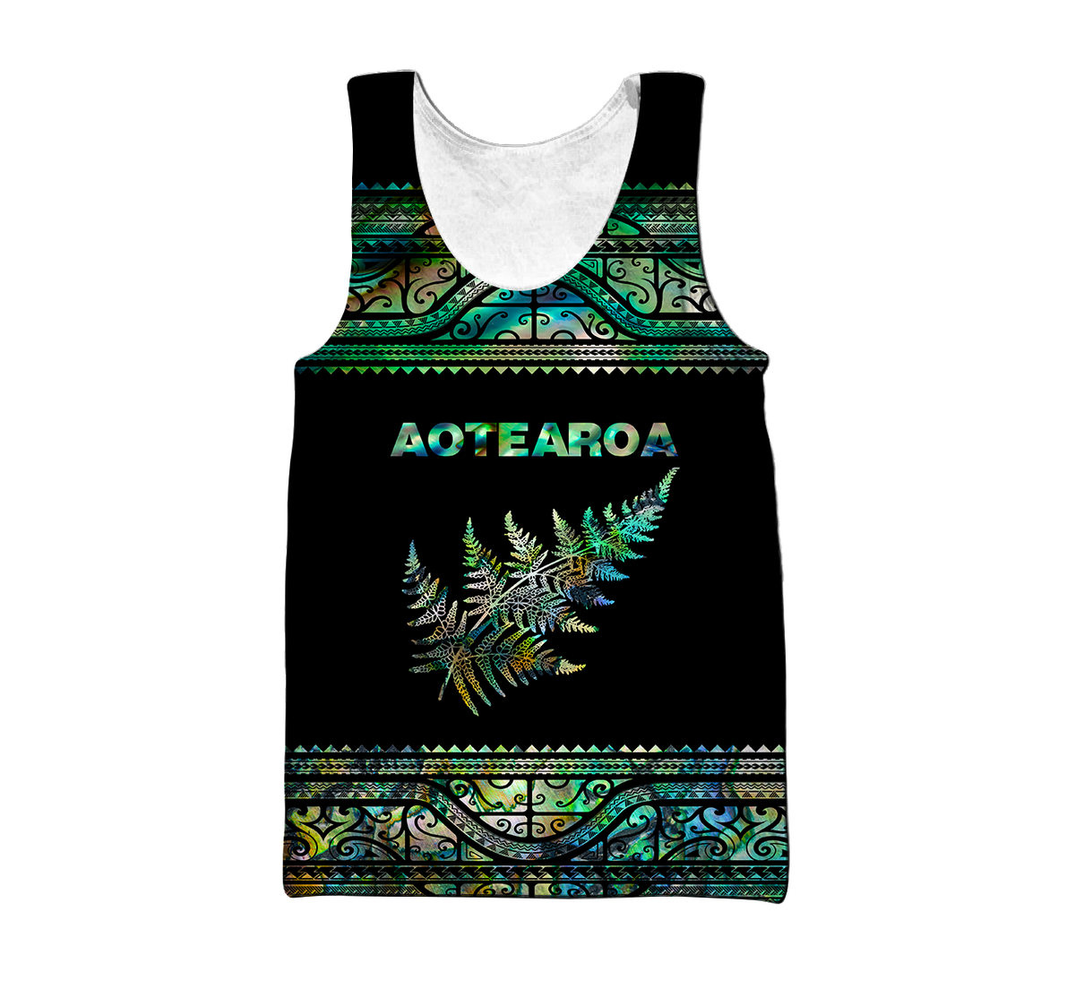 Aoteatoa New Zealand Maori Silver Fern - Paua Shell 3d all over printed shirt and short for man and women-Apparel-PL8386-Tank top-S-Vibe Cosy™