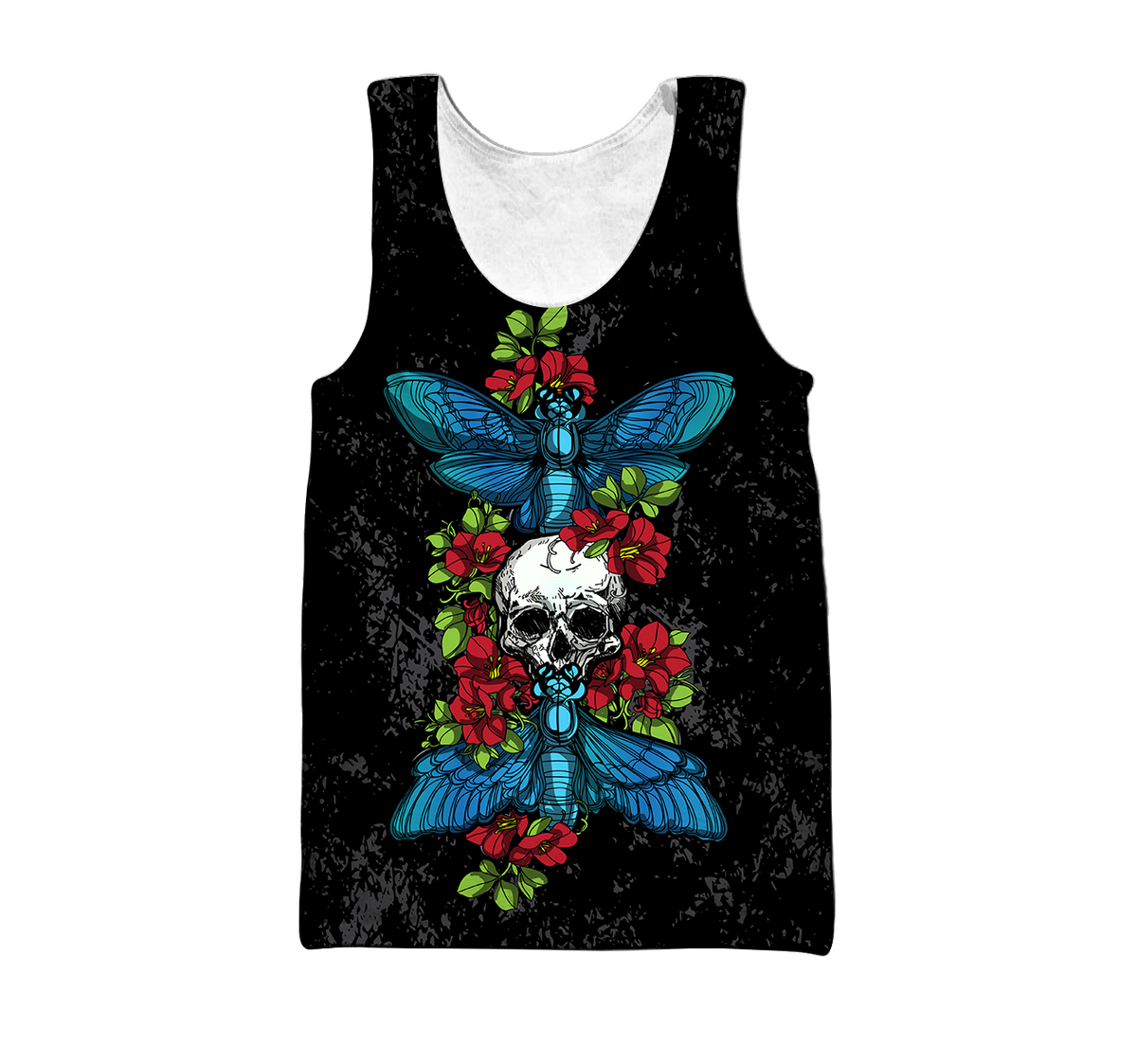 Butterfly Love Skull 3D all over printed for man and women QB05192001-Apparel-PL8386-Tank Top-S-Vibe Cosy™