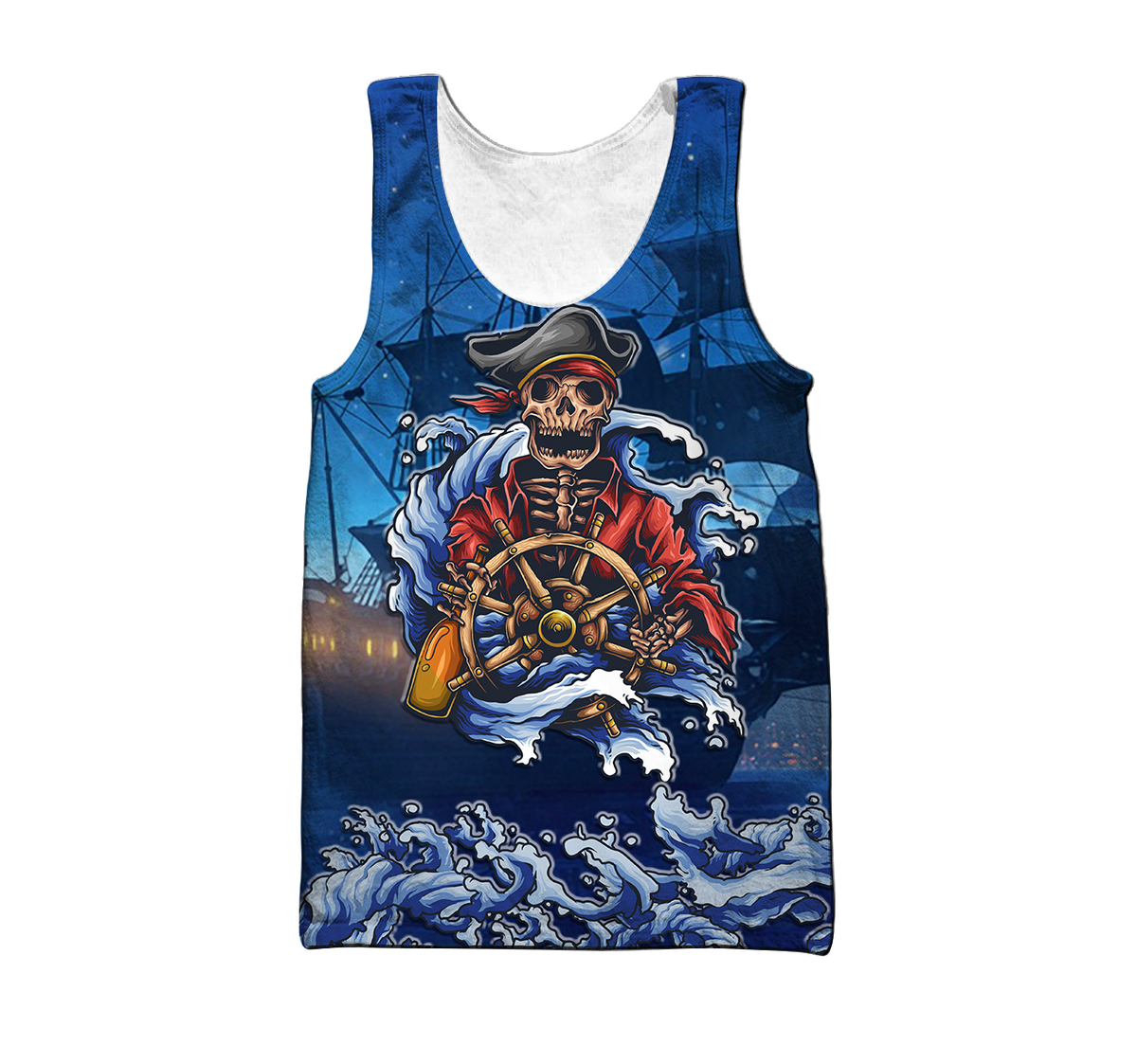 Love Skull pirates 3D all over printed for man and women QB06092001-Apparel-PL8386-Tank Top-S-Vibe Cosy™