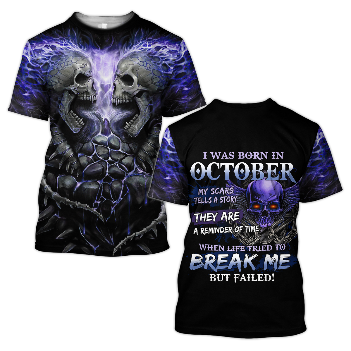 October Guy Skull 3D All Over Printed Shirts Pi24102010ST