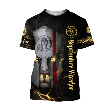 September Spartan Lion Warrior 3D All Over Printed Unisex Shirts