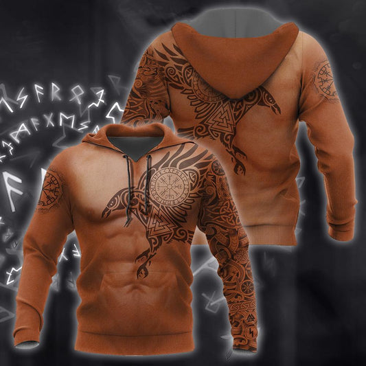 3.0 Vikings - The Raven of Odin Tattoo version 3.0-Apparel-HP Arts-Hoodie-S-Vibe Cosy™
