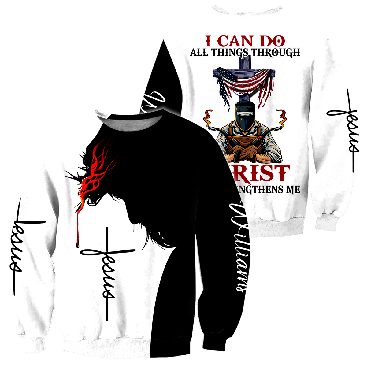 Unisex 3D All Over Printed Jesus Welder Shirts MEI