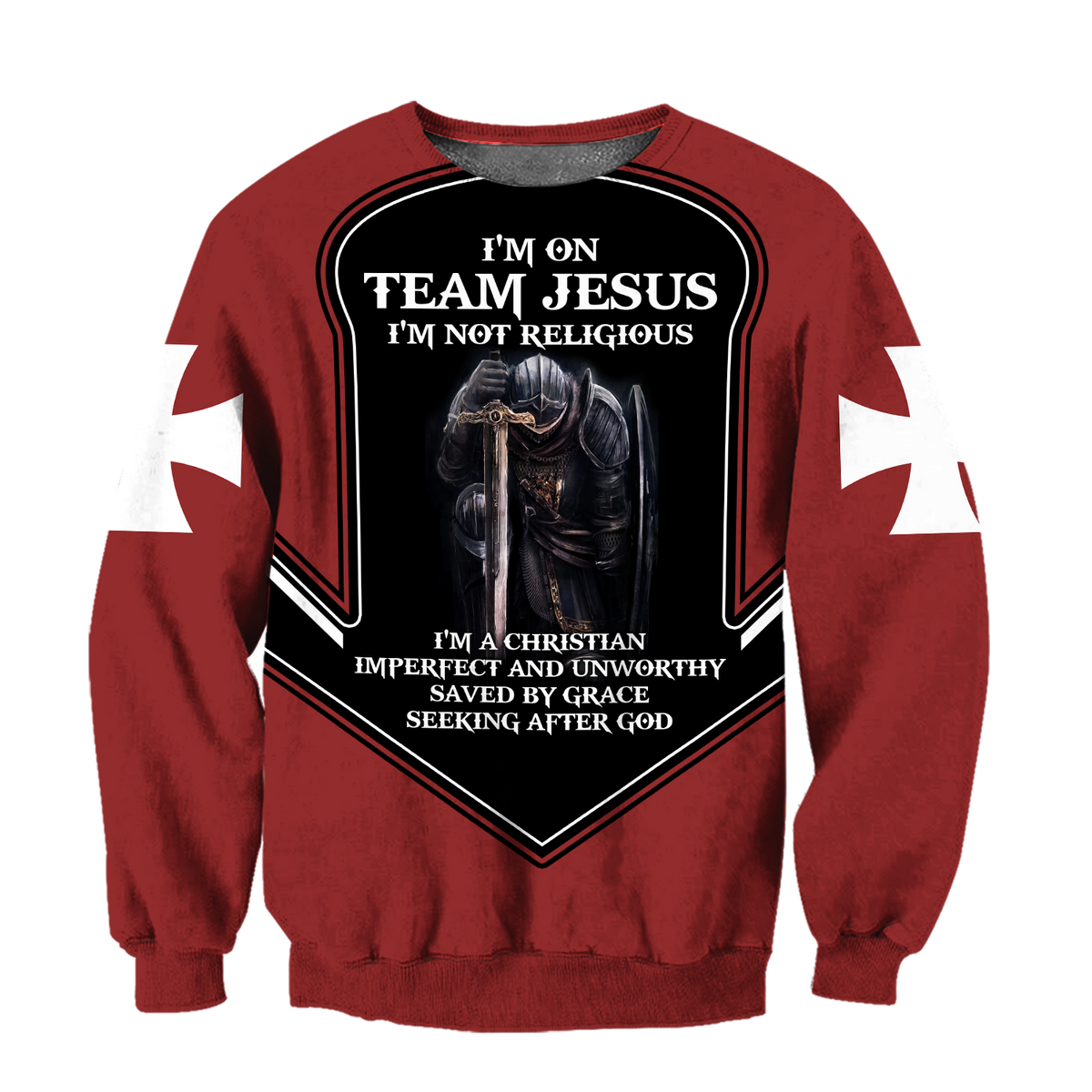 I'm On Team Jesus I'm Not Religious 3D Printed Combo Sweater  + Sweatpant For Winter