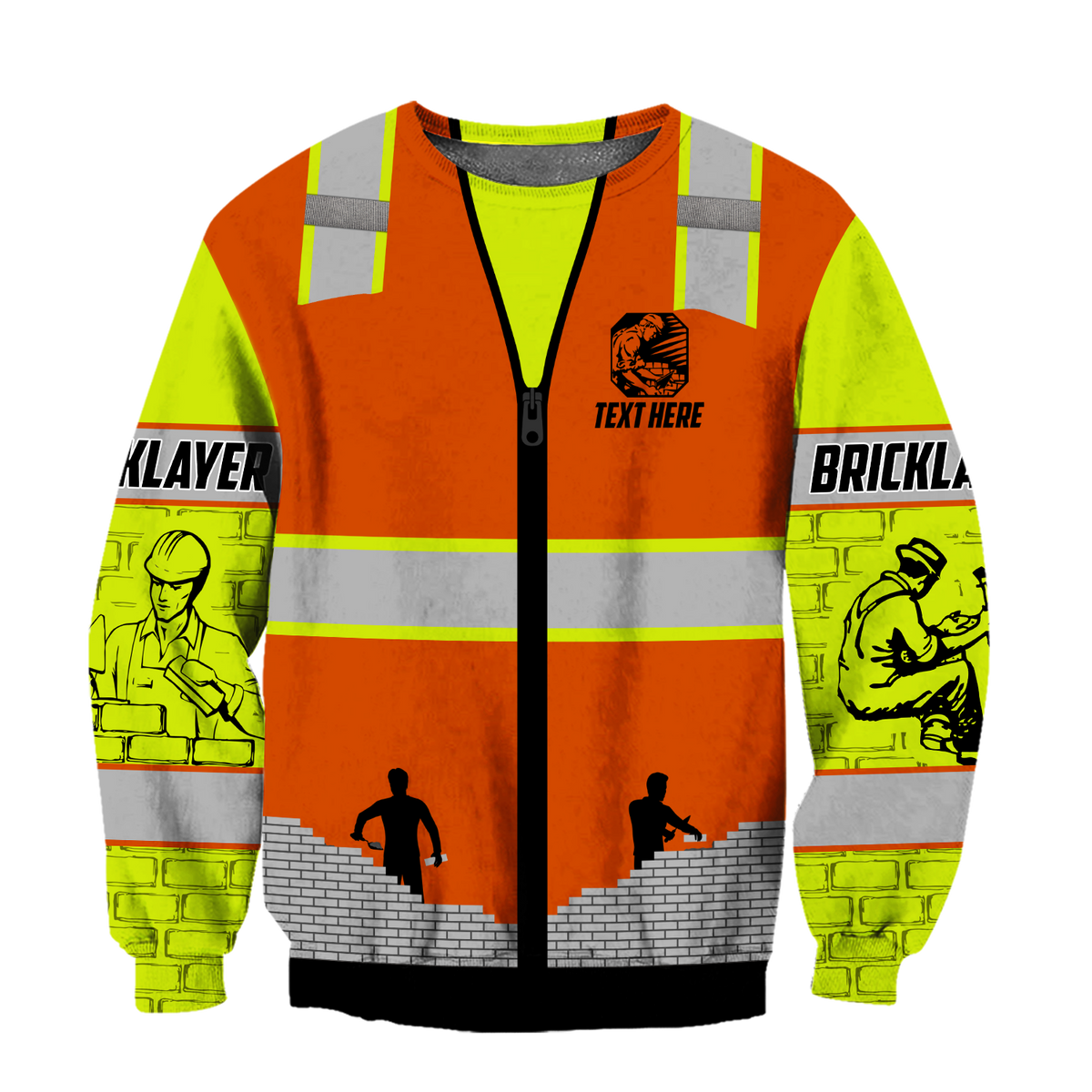 Premium Unisex Hoodie Customize Bricklayer Safety ML