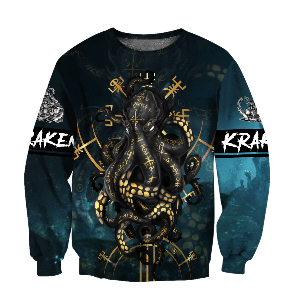 Premium Unisex Hoodie Kraken Octopus King of The Seven Seas II ML