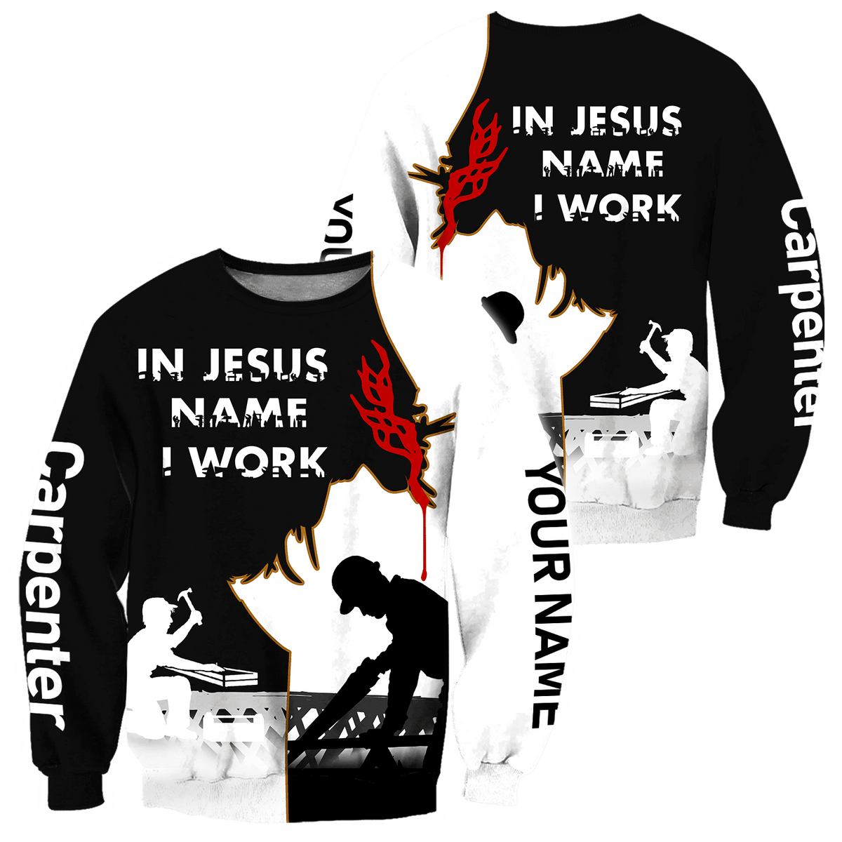 Premium In Jesus Name I Work 3D All Over Printed Unisex Shirts
