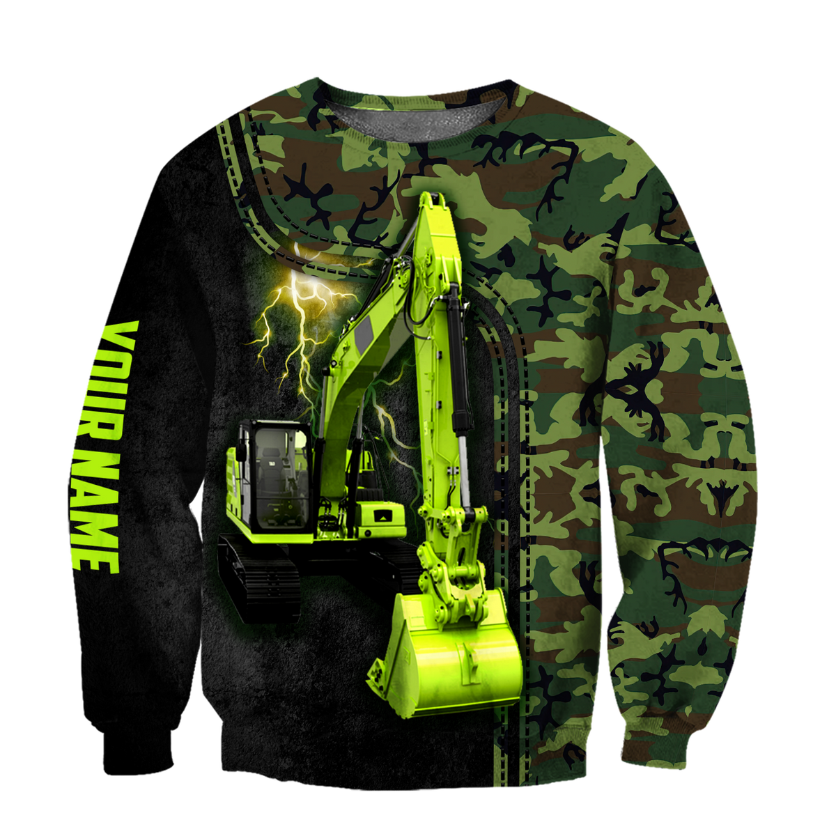 Customized Name Excavator 3D All Over Printed Unisex Shirt