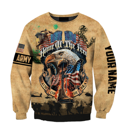 U.S Army veteran Home Free custom name design 3d print shirts