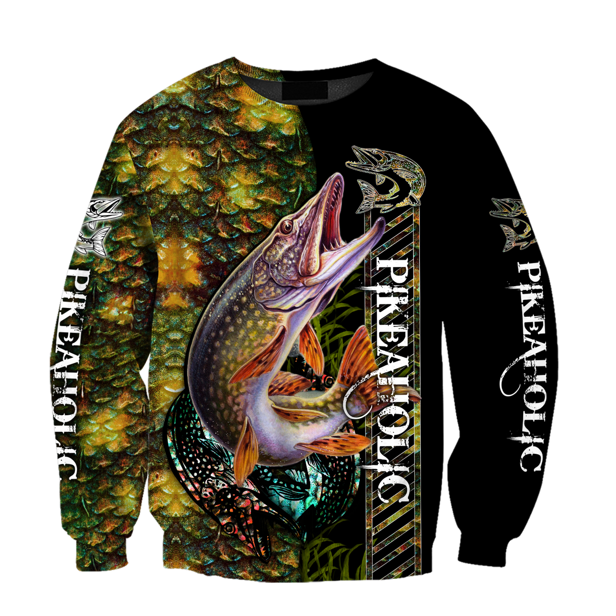 Fishaholic Northern Pike Fishing camo unisex 3d all over printed shirts