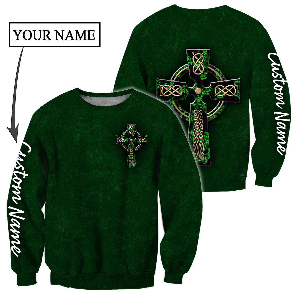 Irish St.Patrick day 3d hoodie shirt for men and women custom name