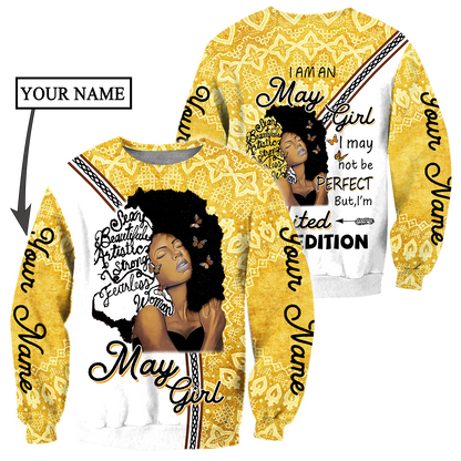 May Girl Personalized Name 3D All Over Printed Hoodie