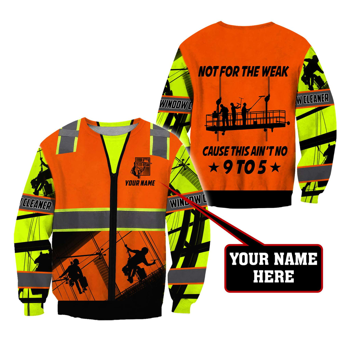 Premium Personalized 3D Printed Window Cleaner Shirts Not For The Weak MEI