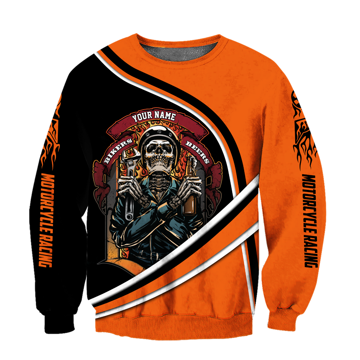 Personalized Name Motorcycle Racing 3D All Over Printed Unisex Shirts Bikers And Beer
