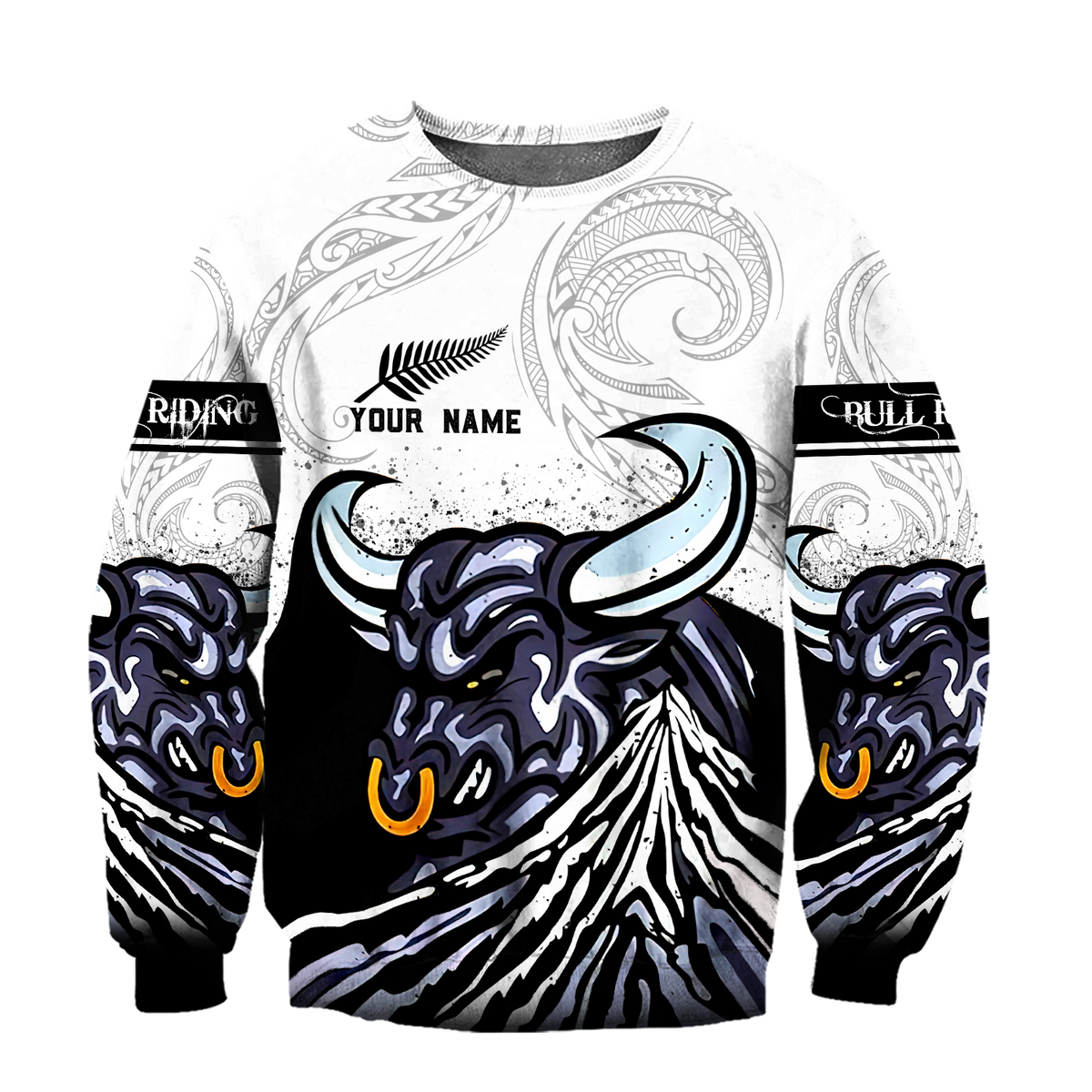Personalized Name Bull Riding 3D All Over Printed Unisex Shirts Maori Pattern
