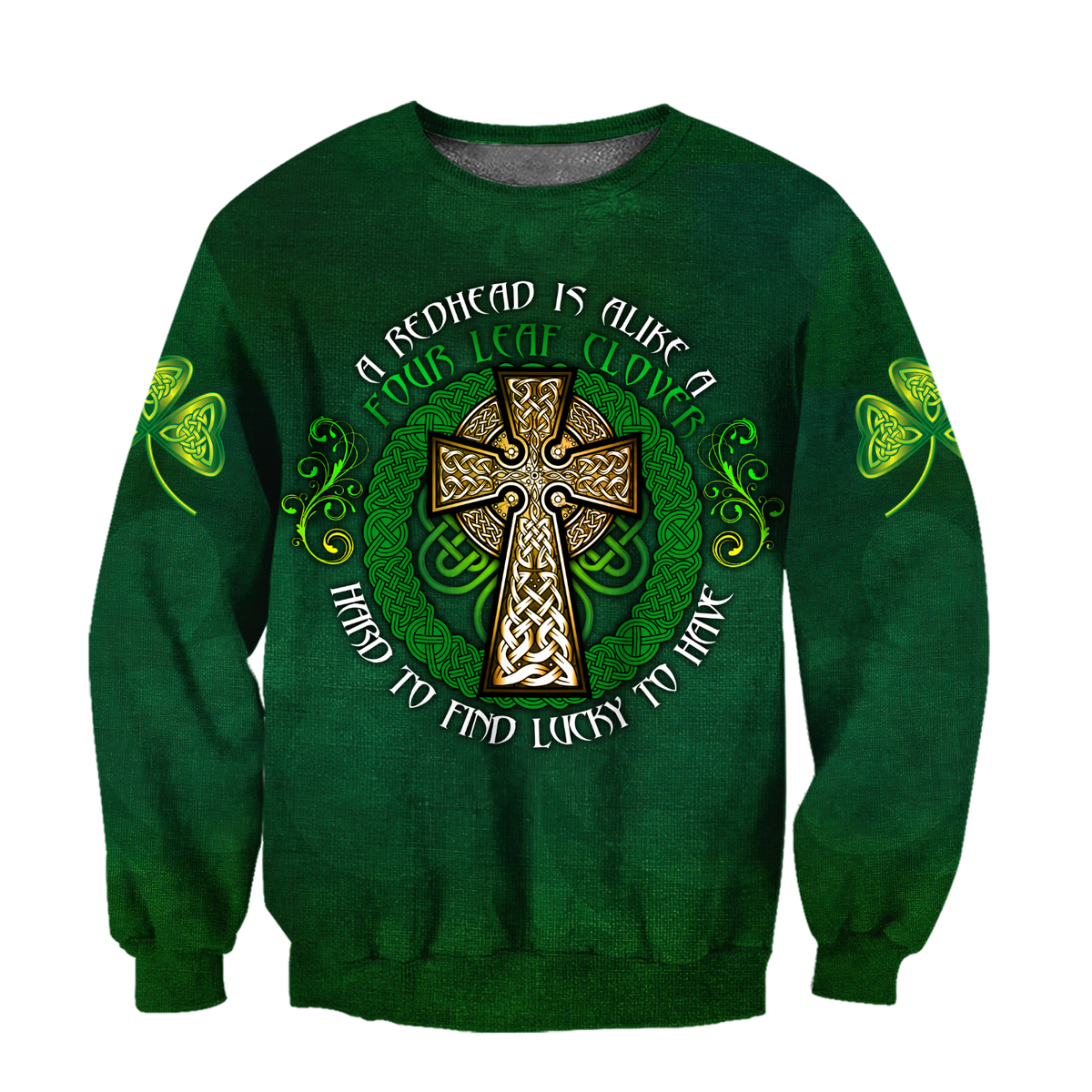 Premium Unisex Hoodie Irish St.Patrick  Celtic Cross And Shamrock  ML