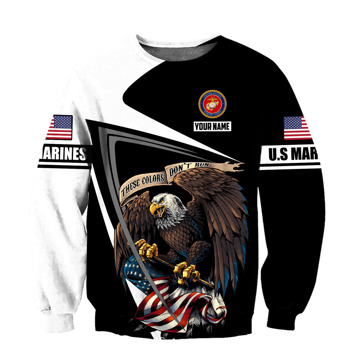 Custom name US Marine Corps Veteran 3D printed shirts Proud Military