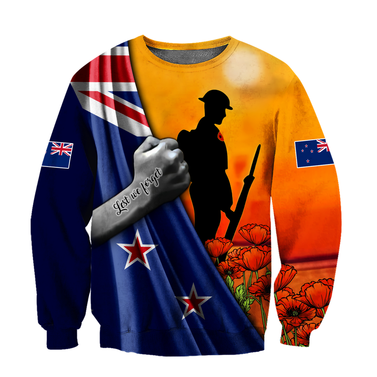 Lest we forget New Zealand Veteran 3D print shirt