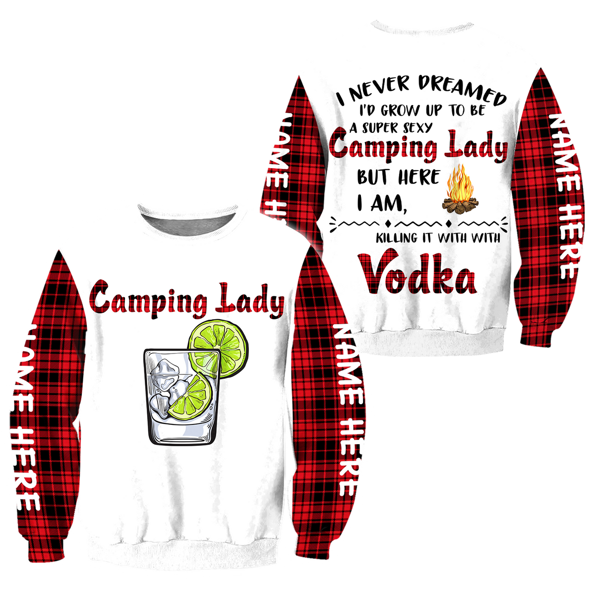 3D All Over Printed Camping  Lady Unisex Shirts Custom Name XT
