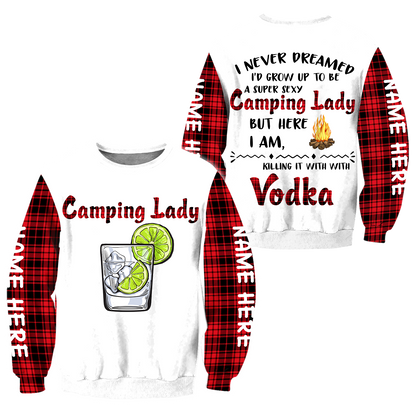 3D All Over Printed Camping  Lady Unisex Shirts Custom Name XT