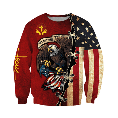 US Veteran-Jesus 3D All Over Printed Unisex Hoodie