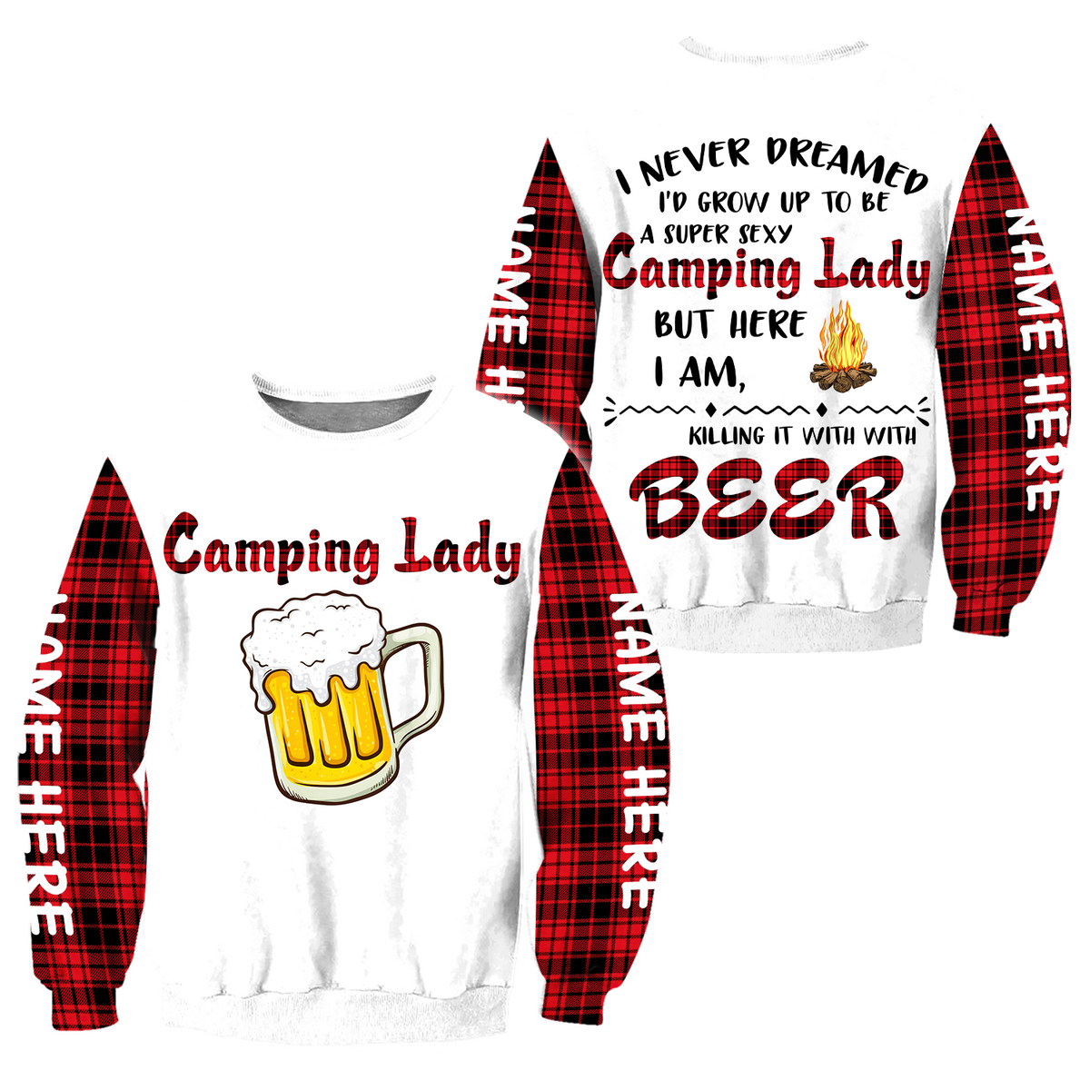 3D All Over Printed Camping  Lady Unisex Shirts SN01022103 Custom Name XT