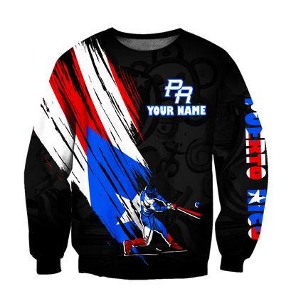 Custom Name Baseball Puerto Rico Hoodie For Men And Women MH15032102
