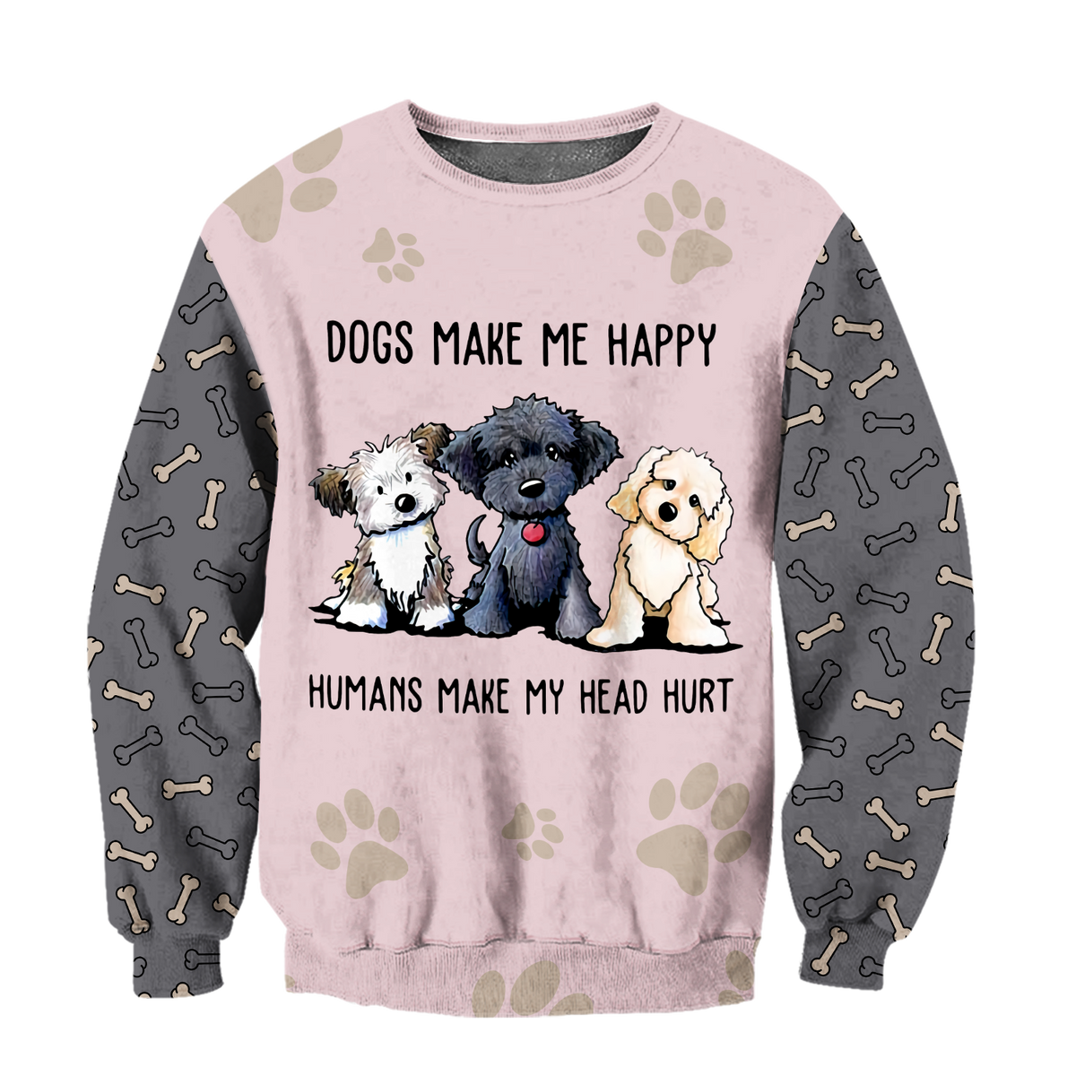 3D All Over Printed Dog Make Me Happy Unisex Shirts XT