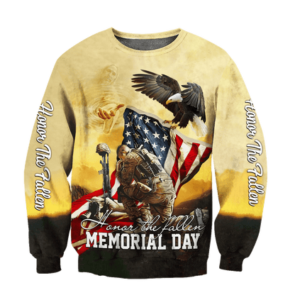 Honor the Fallen Memorial Day US Veteran 3D All Over Printed Unisex Hoodie HHT20052106