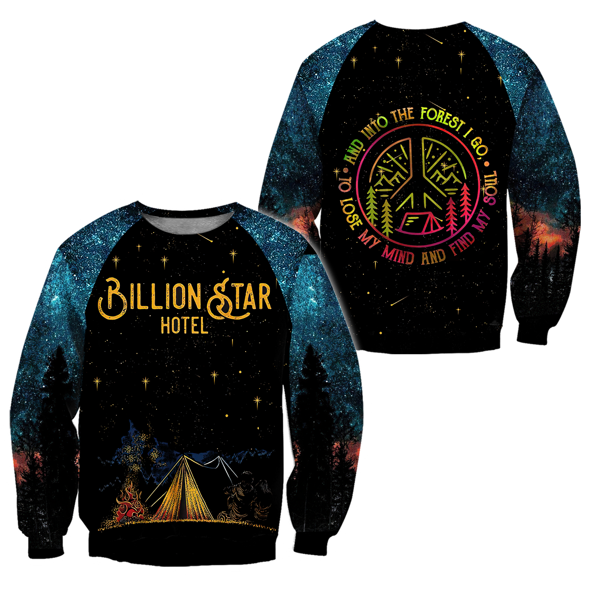 Camping 3D All Over Printed Unisex Shirts Billion Star Hotel