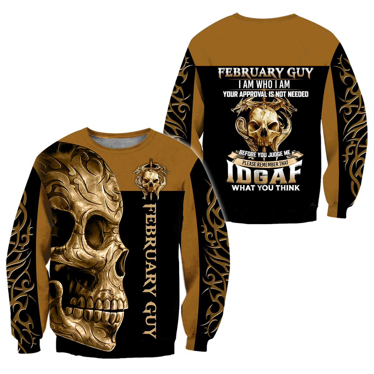 February Guy Skull 3D All Over Printed Shirts For Men and Women MH1012200S2