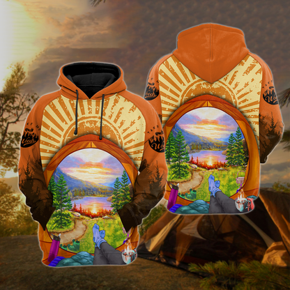 Camping 3D All Over Printed Unisex Shirts Tent View