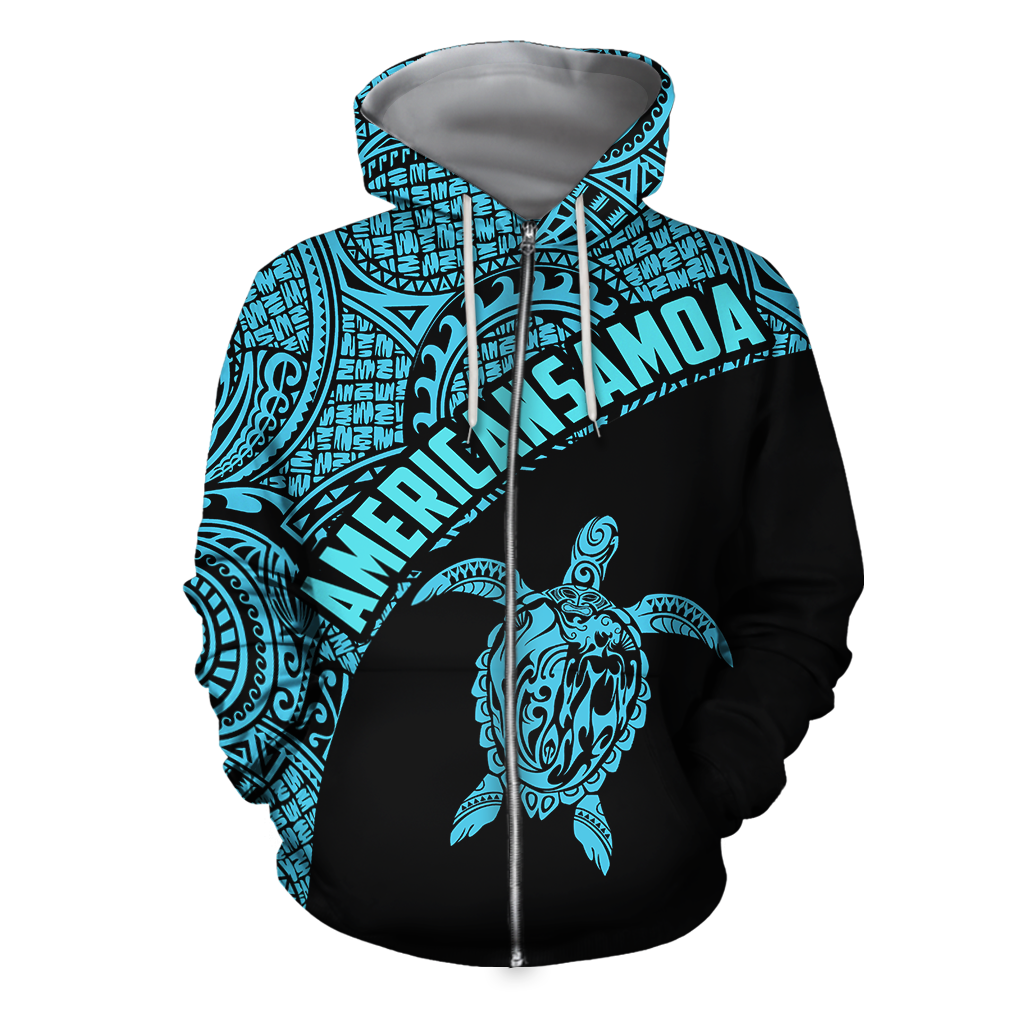 American Samoa Polynesian Hoodie - Blue-Apparel-Phaethon-Hoodie-S-Vibe Cosy™