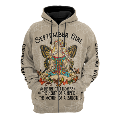 September Girl Hippie Customize Name 3D All Over Printed Shirts For Women TR11122012