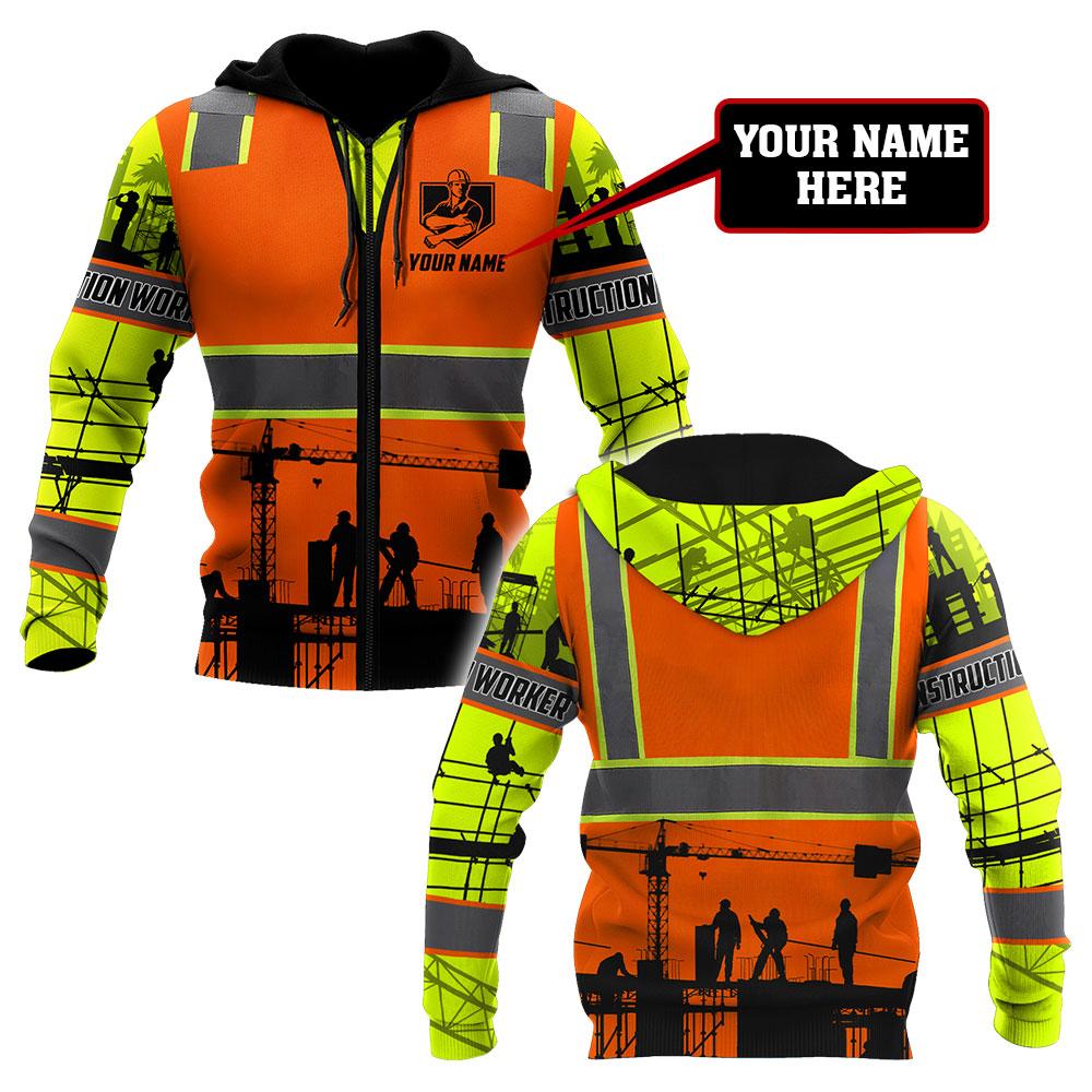 Premium Personalized 3D Printed Construction Worker Shirts MEI