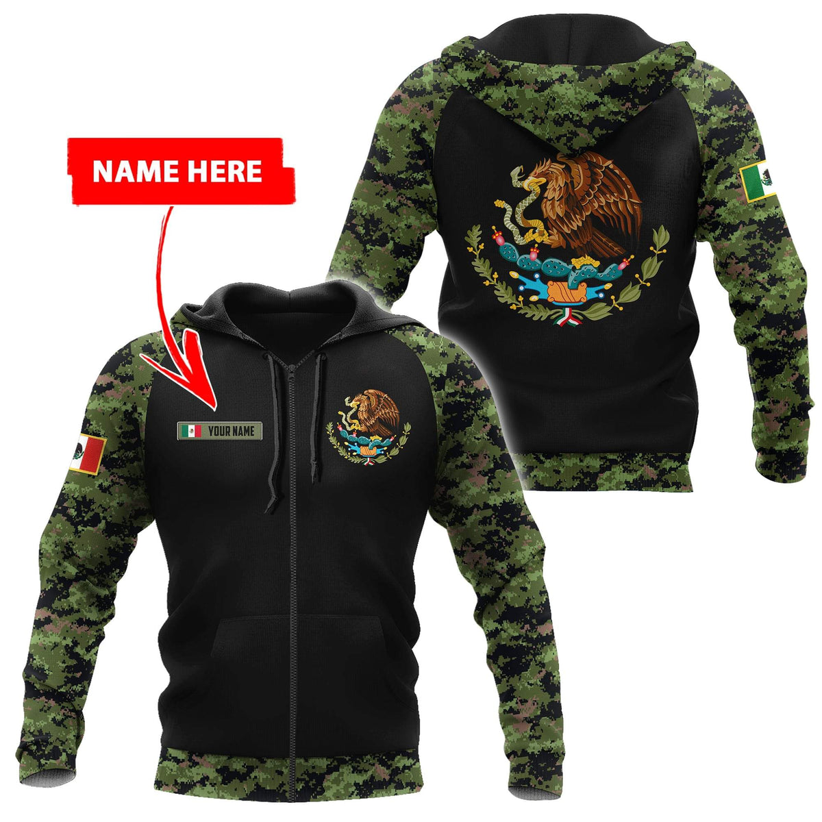 Mexico Coat Of Arms 3D All Over Printed Shirts