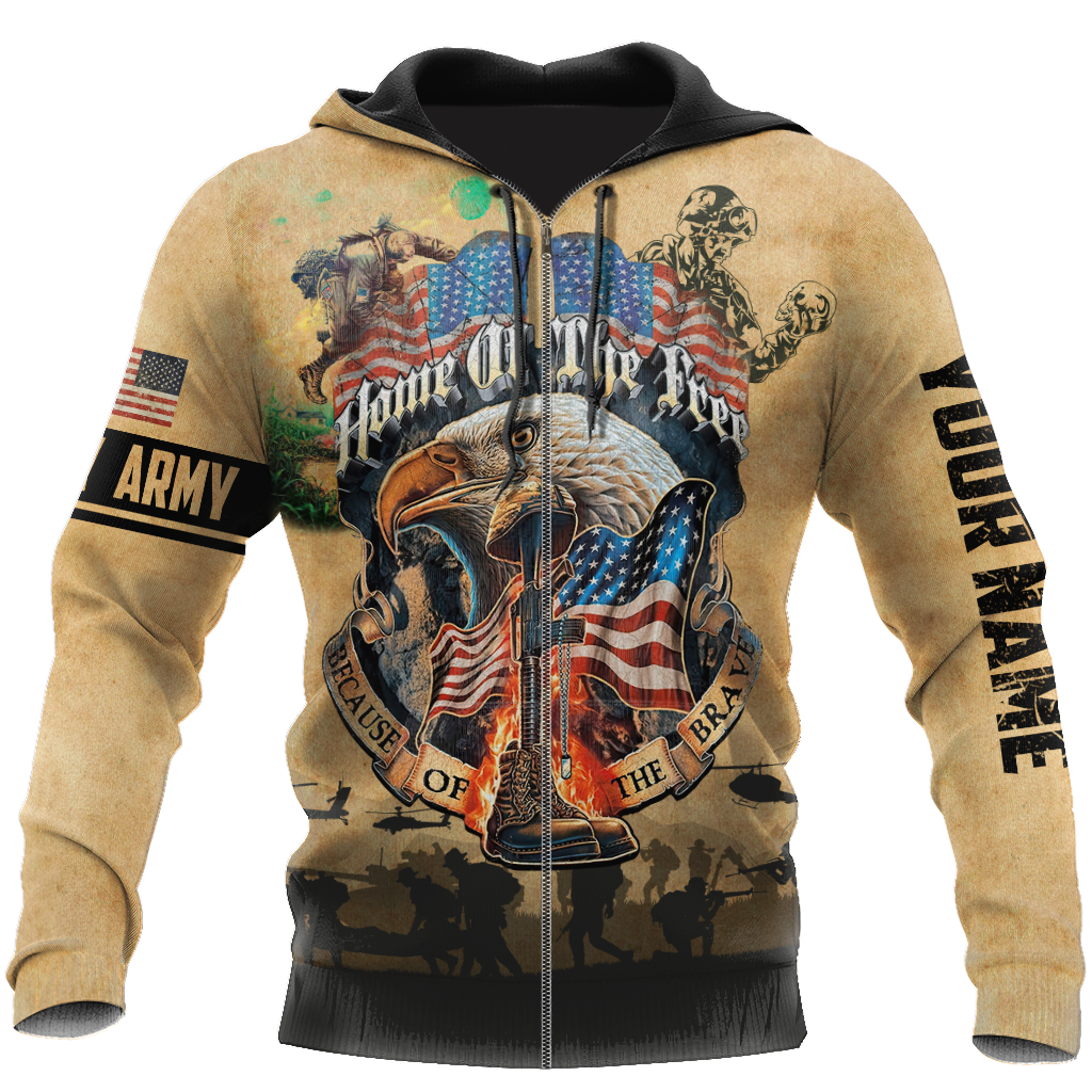 U.S Army veteran Home Free custom name design 3d print shirts