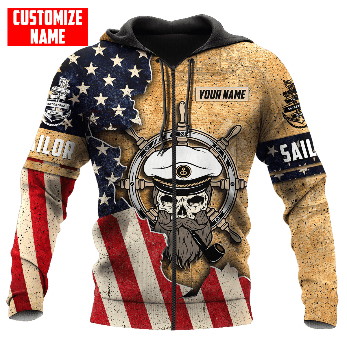 Customized name The Adventure Begins 3D All Over Printed Shirts