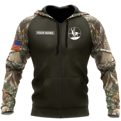 Customized Name American By Birth Hunter By Choice 3D All Over Printed Unisex Shirts