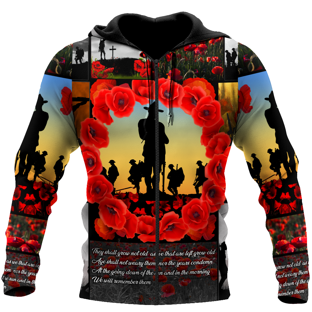 Premium Unisex Hoodie Remember Anzac Day ML