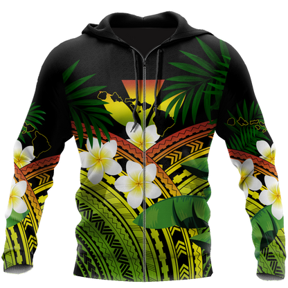 Polynesian Habiscus Kanaka Hawaii 3D Unisex Hoodie